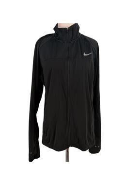 Nike Shield Running Black Full Zip Up Jacket Size Large